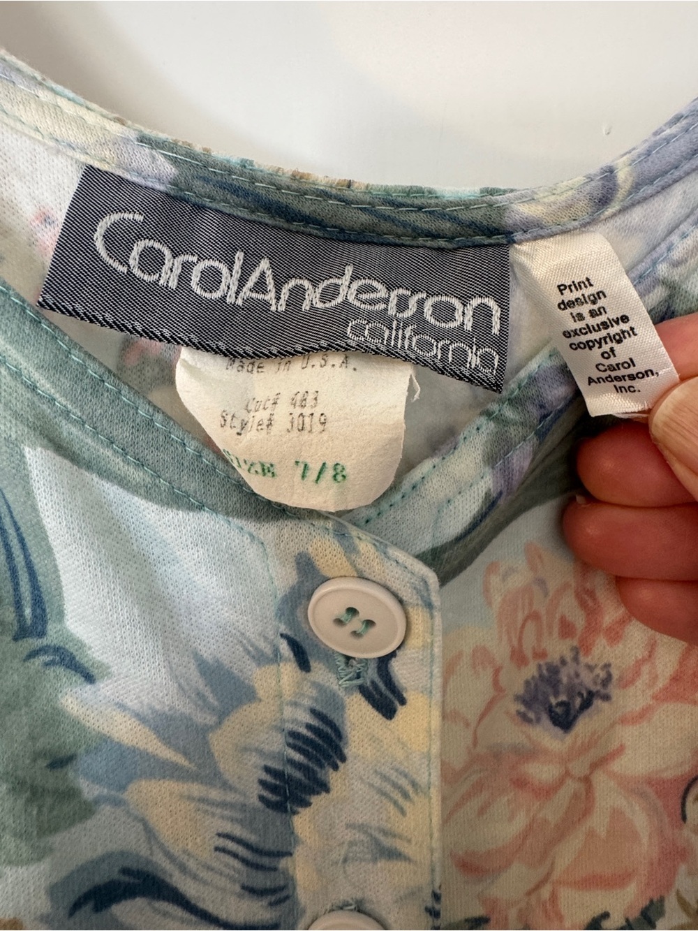 Vintage 80s Carol Anderson Multi Floral Button-Front Midi Dress w/ Belt Med - Picture 2 of 7